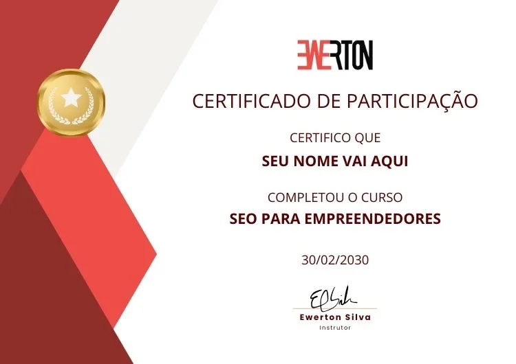 certificado - curso de SEO